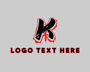 Splatter - Splatter Graffiti Letter K logo design