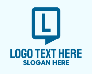 Speak - Blue Chat Lettermark logo design