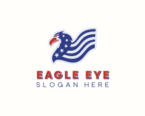 Patriotic Stars Eagle logo design