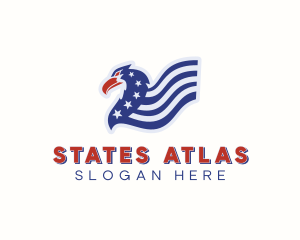 Patriotic Stars Eagle logo design