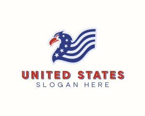 Patriotic Stars Eagle logo design