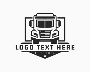 Mobile Crane - Truck Cargo Transportation logo design