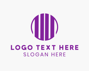 White Circle - Circle Bars Letter U logo design