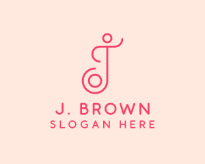 Pink Wellness Spa Letter J logo design
