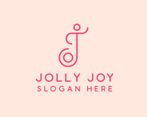 Pink Wellness Spa Letter J logo design