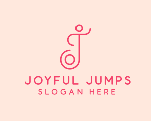 Pink Wellness Spa Letter J logo design