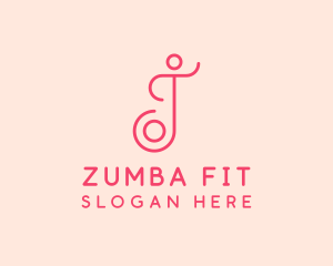 Zumba - Pink Wellness Spa Letter J logo design