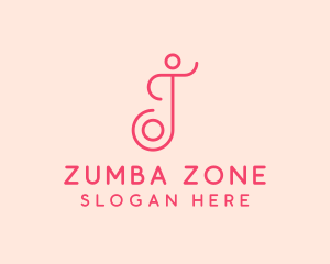 Zumba - Pink Wellness Spa Letter J logo design