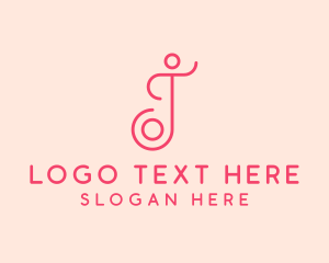 Yoga - Pink Wellness Spa Letter J logo design
