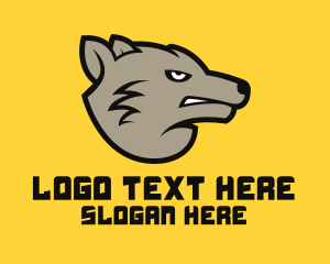 Husky - Angry Grey Wolf logo design