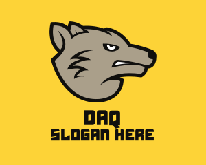 Dog - Angry Grey Wolf logo design