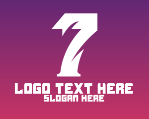 Numeral - Slash Number 7 logo design