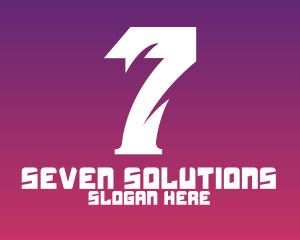 Seven - Slash Number 7 logo design