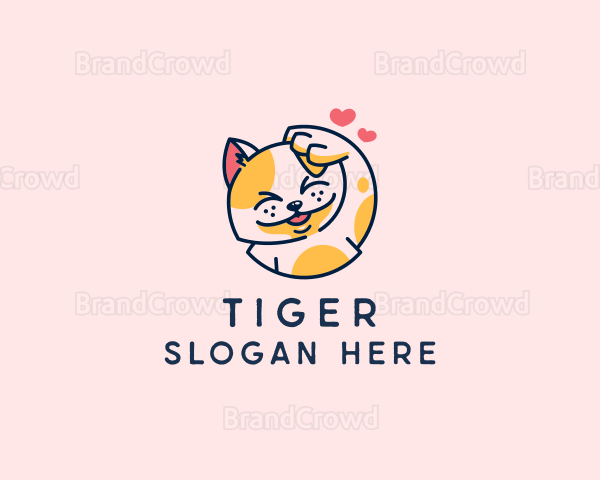 Cute Cat Heart Logo