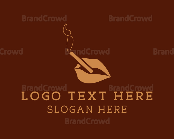 Cigarette Smoking Lips Logo