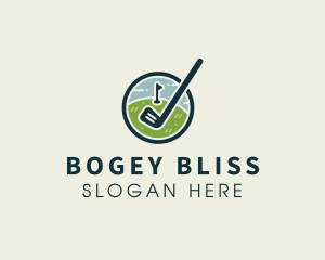 Bogey - Golf Stick Flag Course logo design