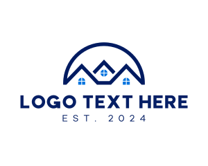Roofing - Blue Dormitory House logo design