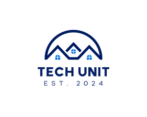 Unit - Blue Dormitory House logo design