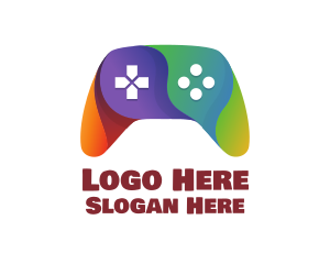 Gamer - Rainbow Console Controller logo design