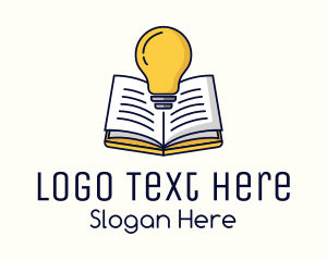 Educational - Light Bulb Book logo design