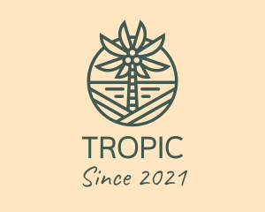 Tropical Coconut Tree  logo design