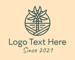 Tree - Tropical Coconut Tree logo design