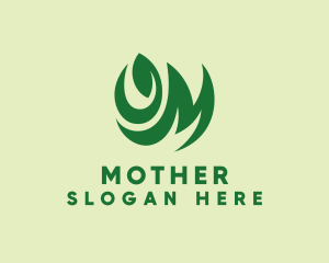 Natural Leaf Letter M logo design