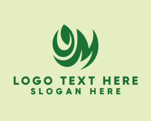 Leaf - Natural Leaf Letter M logo design