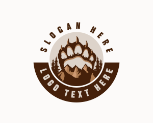 Wolf Paw - Paw Print Wildlife Nature logo design