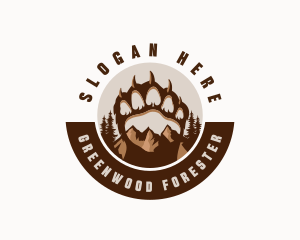 Paw Print Wildlife Nature logo design