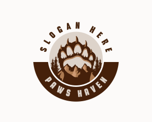 Paw Print Wildlife Nature logo design