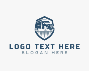 Courier - Forwarding Truck Shield logo design