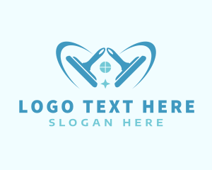 Gradient - Blue Squeegee Cleaner logo design
