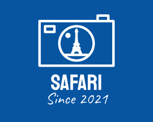 White - Paris Camera Outline logo design