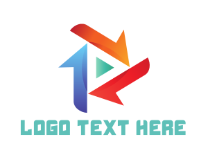 Export - Media Play Button logo design