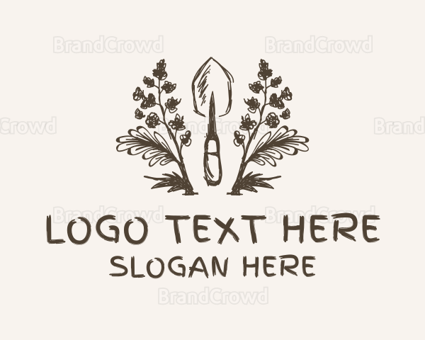 Flower Shovel Gardening Logo