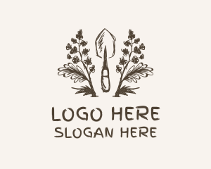 Flower Shovel Gardening  Logo