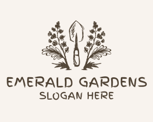 Flower Shovel Gardening  logo design