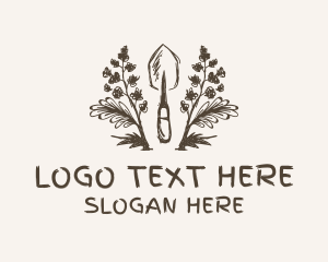 Lawn Maintenance - Flower Shovel Gardening logo design