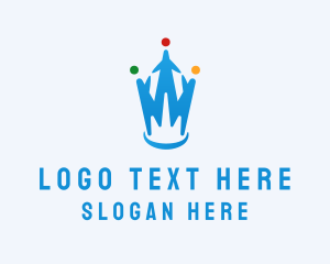 Blue - Crown People Society logo design