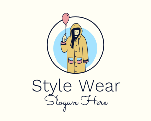 Balloon Raincoat Woman  logo design