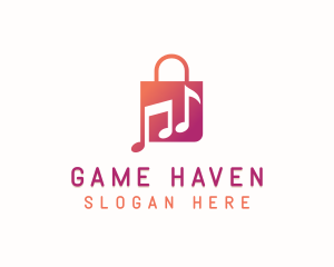 Online Shopping - Music Retail Bag logo design