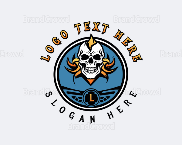 Skull Undead Biker Gang Logo