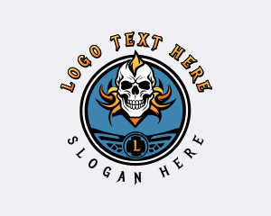 Skull - Skull Undead Biker Gang logo design