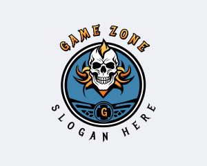 Skull Undead Biker Gang logo design