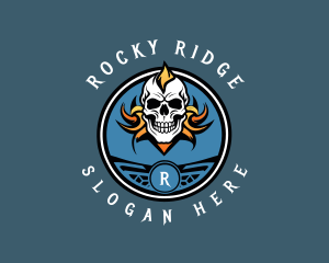 Skull Undead Biker Gang logo design