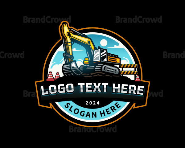 Construction Heavy Equipment Excavator Logo