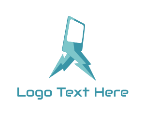 Information Technology - Blue Lightning Phone logo design
