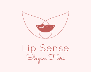 Minimalist Woman Lips logo design