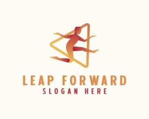 Leap - Running Sports Athlete logo design